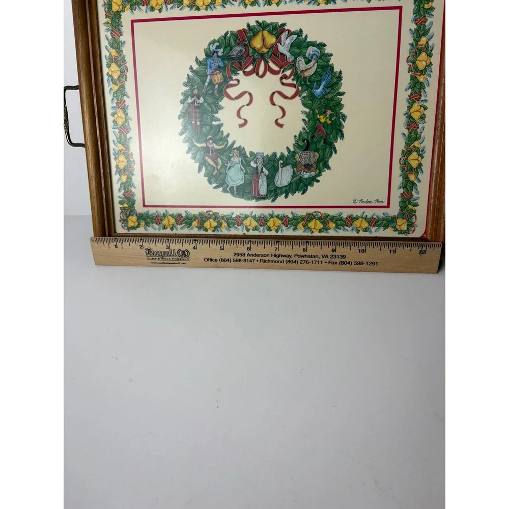 Vintage Pimpernel 12 Days of Christmas Wood Serving Tray Marlene‎ Moore England